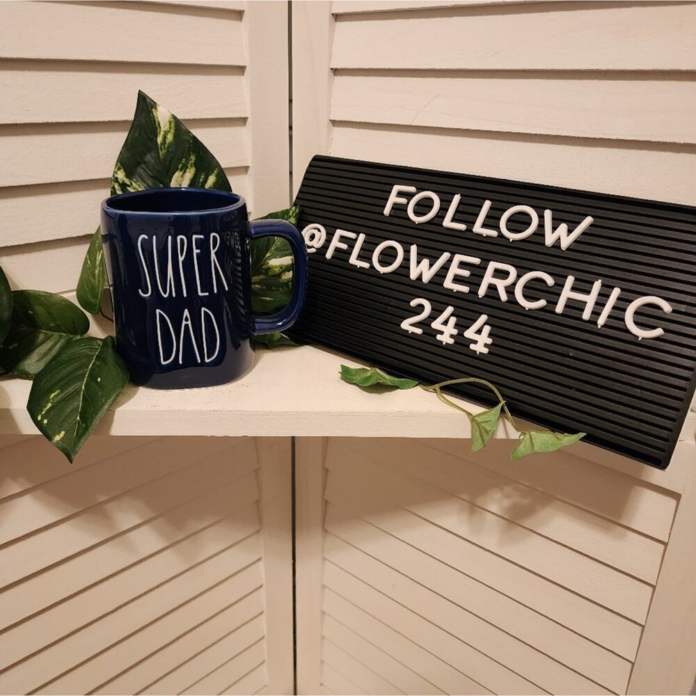 RAE DUNN BLUE SUPER DAD 20 MUG NEW